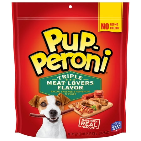 UPC: 0079100836246 | Pup-Peroni Triple Meat Lovers with Bacon  Sausage & Pepperoni Flavor Dog Treats  22.5oz Bag