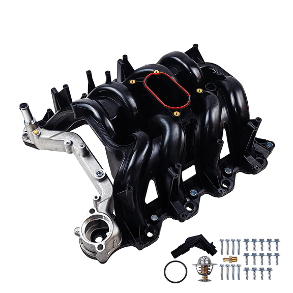 Upper Intake Manifold w/Gaskets Thermostat Kit | Fit for Ford Excursion Expedition E-150 Econoline Club Wagon E-250 E-350 E-450 F-250 F-350 Super Duty F-150 Heritage, V8 5.4L | OE# 2L1Z9424AA 615-188