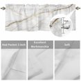 thumbnail image 3 of Marble Kitchen Valances for Windows, Small Valance Curtains Rod Pocket Window Treatments Grey Golden Crack Minimalistic Abstract Window Valances for Living Room Bathroom Bedroom 60"x14", 3 of 9