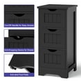 thumbnail image 5 of Spaco Bathroom Floor Freestanding Storage Organizer with 3 Drawers-Black, Bathroom Storage Cabinet for Entryway Storage, Home Office Furniture, 5 of 10