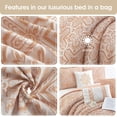thumbnail image 4 of Nanshing Home 7 Pieces Orange Comforter Set, King Size, Jacquard with Matching Solid Microfiber Piecework, Snowflake Linear Textures, Includes Bed Skirt, Shams, and Decor Pillows, 4 of 7