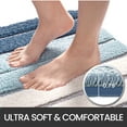 thumbnail image 5 of OEAKAY Bath Mat Bathroom Rug Absorbent Non-Slip Washable Shower Floor Mats Carpet 24"x35",Dark Blue Light Blue and White, 5 of 8