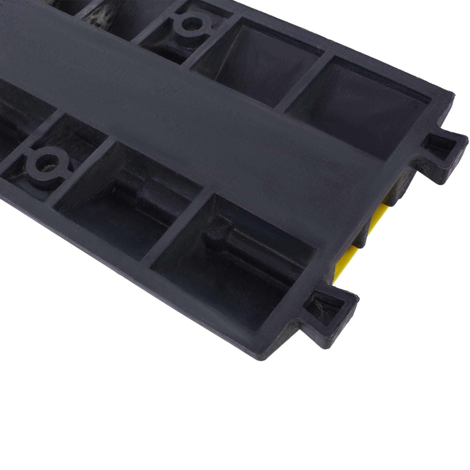 , Cable Protector Ramp, 2 Channels Speed Bump Hump, Rubber Modular Speed Bump Rated 5500LBS Load Capacity, Protective Wire Cord Ramp Driveway Rubber Traffic Speed Bumps Cable Protector,4 Packs,