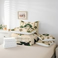 thumbnail image 5 of Manfei Brown Boho Bohemain Bedding Comforter Set 7 Pieces,Green Aztec Floral Full Bedding Set,Bohemain Geometry Fitted Sheet Flat Sheet,Breathable Room Decorative Reversible, 5 of 7