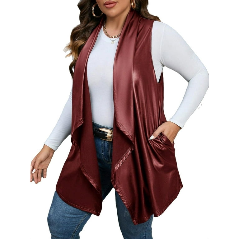 Plus size waterfall vest sale