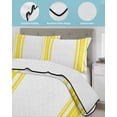 thumbnail image 4 of Quilts Twin-XL Size Bedding Set, Yellow Striped Lightweight Quilted Comforter, Farmhouse Simple Line Vertical Stripes Soft Reversible Bedspread Coverlet with Pillow Covers for All Season, 68" x 98", 4 of 7