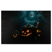 LED Lighted Spooky Halloween Jack-O-Lanterns Canvas Wall Art 15.75" x 23.5"