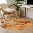 thumbnail image 5 of Marble Burnt Orange Round Area Rug 3 FT, Small Kitchen Bathroom Mat, Modern Abstract Ink Painting Luxury Washable Indoor Outdoor Throw Runner Carpet Doormat for Table Shower Sofa Entryway, 5 of 9
