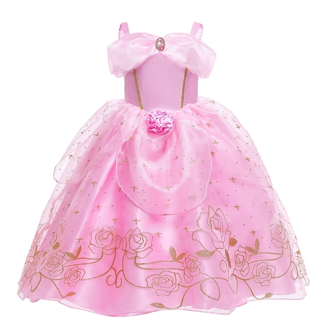 Costumes de Princesse pour Petites Filles Déguisement de Fête d'Anniversaire Cosplay Robe pour 4-12 Ans