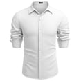 thumbnail image 4 of COOFANDY Men's Casual Button Down Shirt Long Sleeve Stretchy Business Shirts for Men Summer Beach Yoga T Shirts, 4 of 7