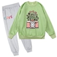 thumbnail image 1 of Odeerbi 2-9 Años Niñas Conjuntos de Algodón Sudaderas de Flores Cuello Redondo Sudaderas Pantalones de Dos Piezas Conjunto Floral Top Pantalones Largos, 1 of 3