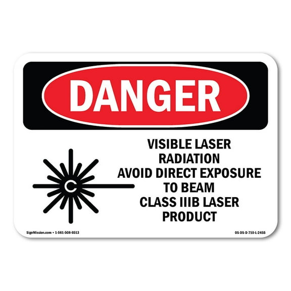 OSHA Danger Sign - Visible Laser Radiation Avoid | Plastic Sign | Protect Your Business, Construction Site, Warehouse & Shop Area |  Made in The USA