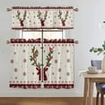 thumbnail image 4 of Innerwin Christmas Thermal Insulated Kitchen Valance Cafe Tier Scarf Xmas Short Window Curtain Rod Pocket Half Window Drapes Slot Top Curtain Panel Style-I 2pc-Tier Curtain: W:52''x H:54'', 4 of 6