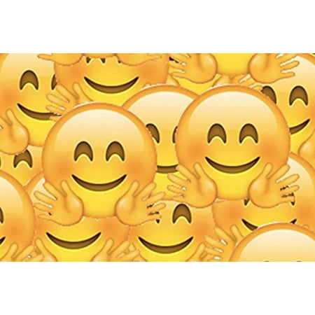 Emoji Hug Edible Cake Image Topper 1/4 Sheet