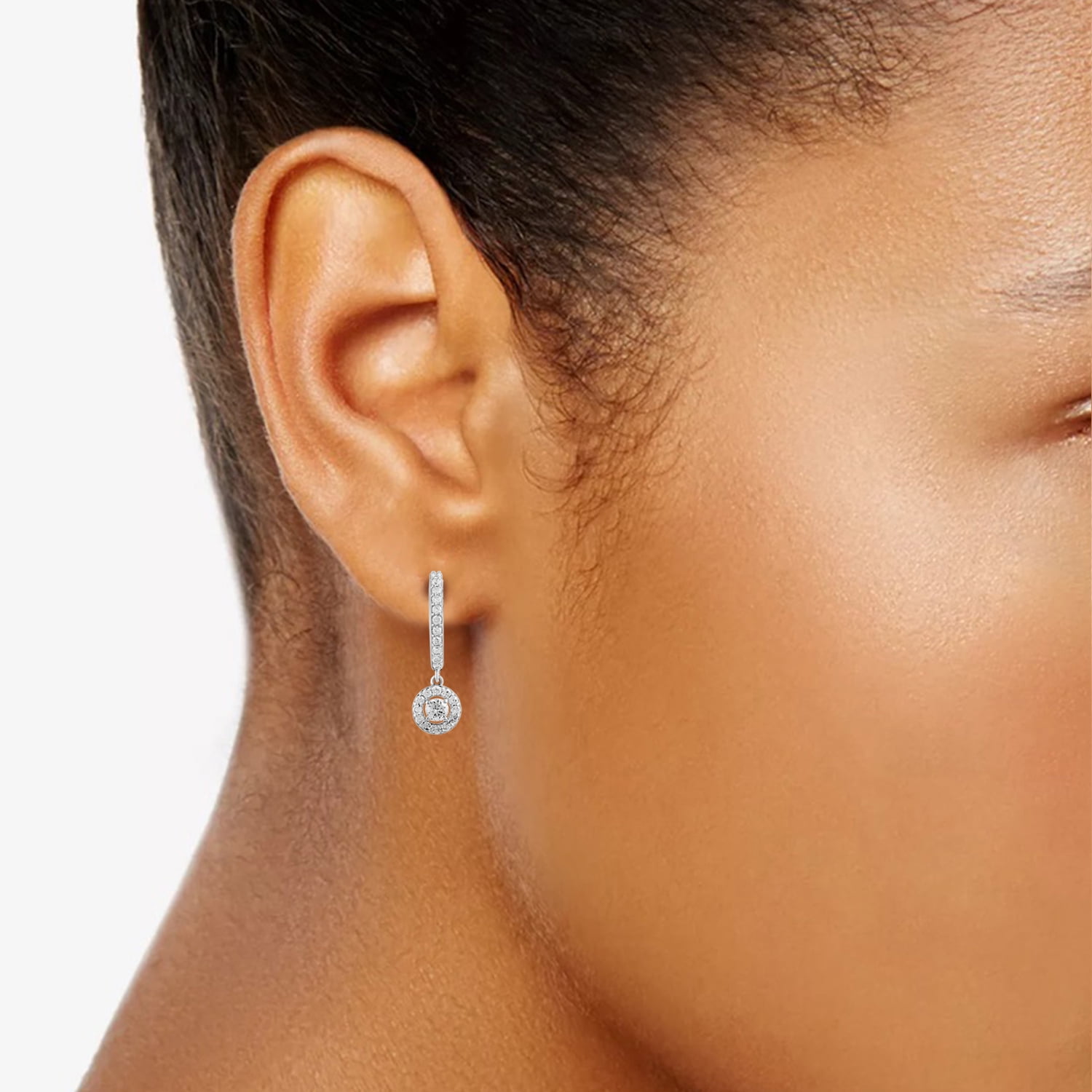 Brilliance Fine Jewelry Sterling Silver 1/2ct Lab Grown Diamond Drop Earrings