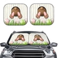 thumbnail image 2 of Goofa Brown Bunny Bottom And Easter Eggs Pattern 2 Piece Car Windshield Sun Shade Foldable | Front Windshield Shade for Sun, Heat and UV Rays | Sunshade for Car Front Window-Small, 2 of 7