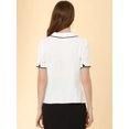 thumbnail image 3 of DARING DIVA Women's Elegant Chiffon Button Down Peter Pan Collar Blouse L White, 3 of 6