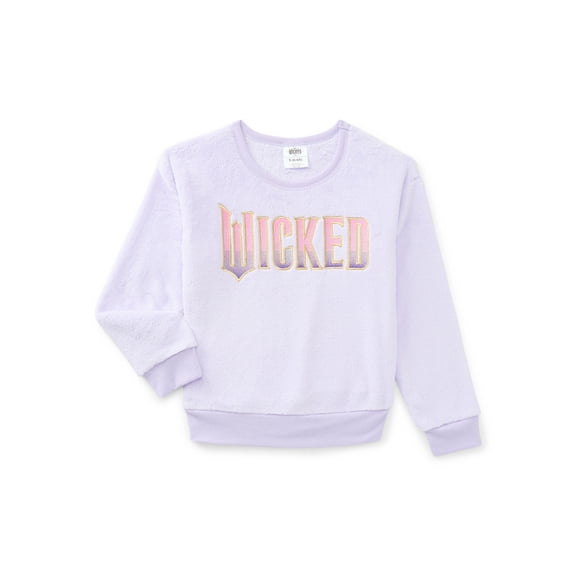 Wicked Girls Graphic Plush Sweatshirt with Embroidery, Sizes 4-16