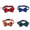 thumbnail image 2 of Pet Collar Adjustable Quick Release Buckle Design Soft Plaid Cat Collar with Removable Bell Bowknot 4pcs, 2 of 9