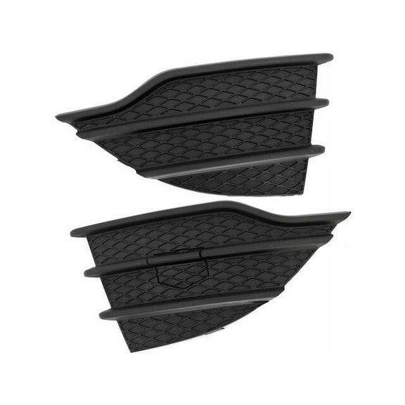 Front Bumper Fog Light Grille Insert - Set of 2 - Black - Compatible with 2013 - 2016 Ford Escape S, SE 2014 2015