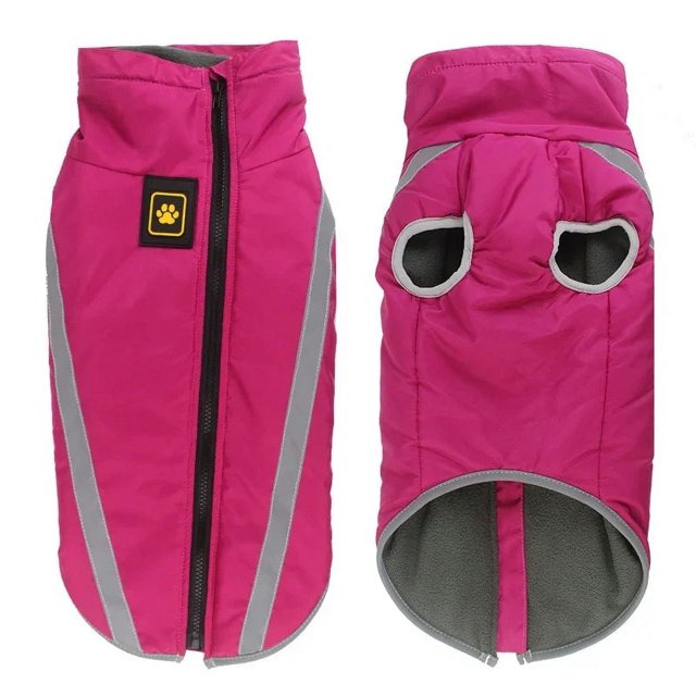 Waterproof Dog Clothes for Large Dogs Winter Warm Big Dog Jackets Padded Fleece Pet Coat Safety Reflective Design Dog Clothing ShopWise Round