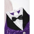 thumbnail image 5 of iEFiEL Kids Girls Allover Sequins Modern Jazz Dance Performance Costume Sleeveless Tassels Hip Hop Latin Dance Skirted Leotard Purple 6, 5 of 7