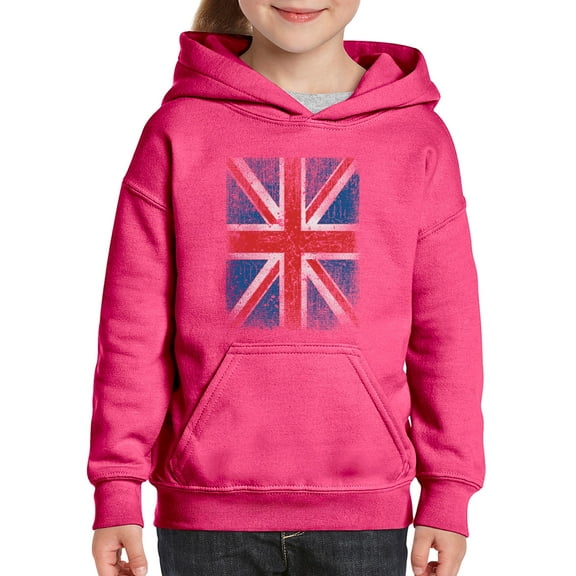 IWPF - Big Girls Hoodies and Sweatshirts - Union Jack British Flag