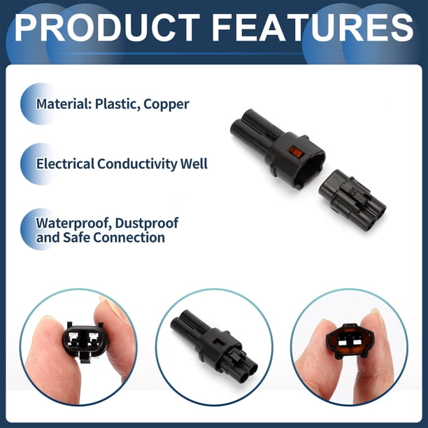 Unique Bargains 2 Pin Waterproof Connector Plug Waterproof Male