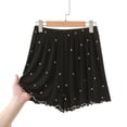 thumbnail image 4 of Hxshgdsn Ruffled Loungewear for Womens Star Printed Pajamas Shorts Elastic Waist Casual Sleepwear Bottoms Comfy Loungewear（Black/L）, 4 of 6