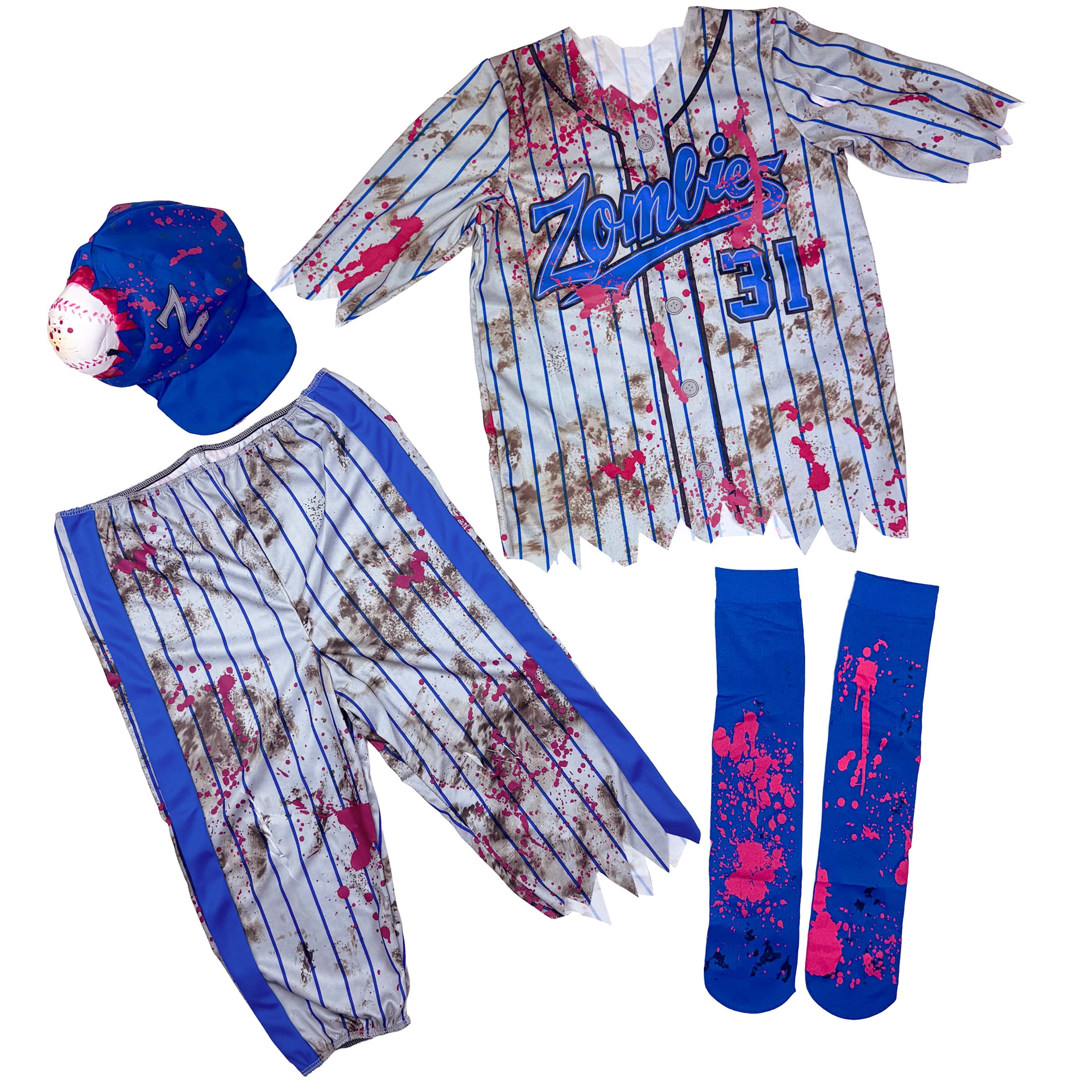 Home Run Horror Baseball Player Halloween Costume for Children, Boy's Size L (10/12), by Way to Celebrate