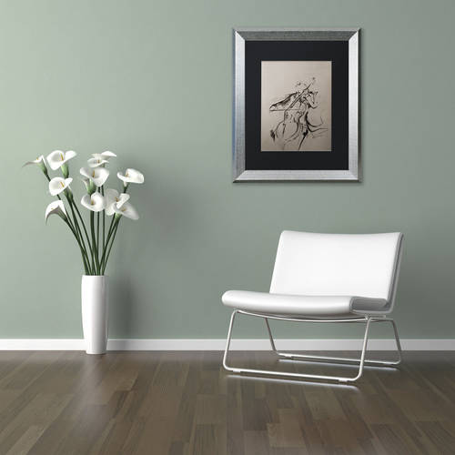 Trademark Fine Art 'The Cellist Sketch' Canvas Art by Marc Allante, Black Matte, Silver Frame