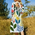 thumbnail image 5 of Vibrant Floral Summer Bouquet Design Womens Summer Dress Tie Back A Line Flare Dress, 5 of 9