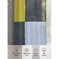thumbnail image 6 of Abstract Street Art Sheer Curtains for Living Room Bedroom, Light-filtering Sheer Curtain, Grey Yellow Color Stitching Rod Pocket Voile Window Treatment Drapes, 52’’Wx84’’L, 2 Panels Set, 6 of 7
