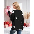 thumbnail image 5 of Fall Sweaters for Women 2026 Scalloped Crewneck Pullover Sweaters Lightweight Heart Knit Sweater Tops Shermie, 5 of 9