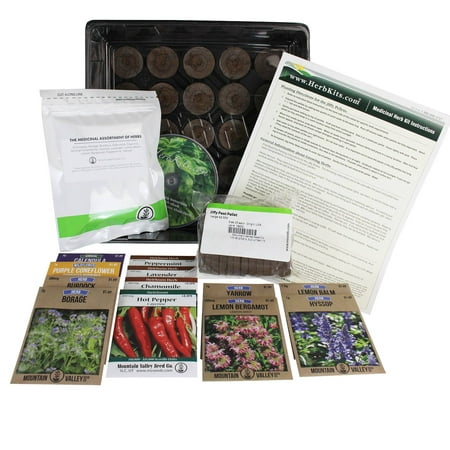 Medicinal Herb Garden Starter Kit- Start Growing Fresh Medicine (Best Herbs To Grow Indoors In Pots)