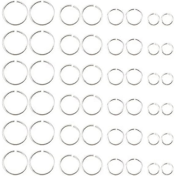 80Pcs Sterling Silver Jump Rings 2/2.5/4/5mm Open Jump Rings DIY Split Rings Small O Ring Connector for Jewelry Making and Repair