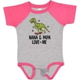 thumbnail image 3 of Inktastic Nana and Papa Love Me Dinosaur Grandson Boys Baby Bodysuit, 3 of 5