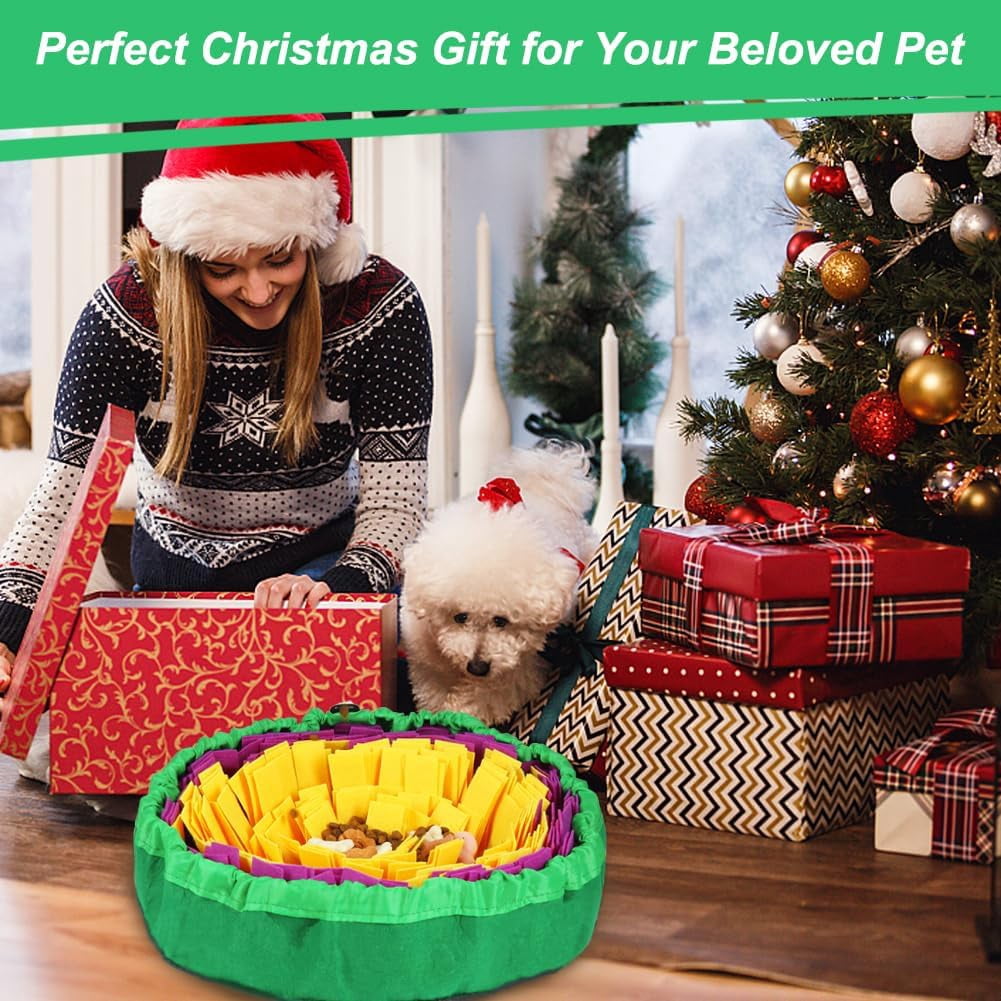 Snuffle Mat for Dogs, Enrichment Dog Puzzle Toys for Slow Eating and Keep Busy, Adjustable Sniff Mat Encourages Natural Foraging Skills and Mental Stimulation(Yellow Purple)