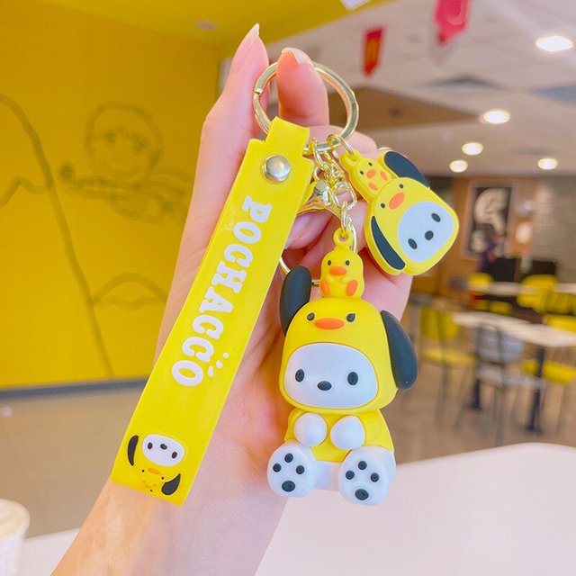 Sanrio-Llavero de Hello Kitty para mujer, accesorio colgante de mochila, envío gratis, Cinnamoroll, Kuromi My Melody, juguete al por mayor Fivean unisex