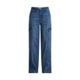 thumbnail image 5 of Time and Tru Women's Wide Leg Cargo Jeans, 31" Inseam, Sizes 0-20, 5 of 5