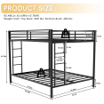 thumbnail image 4 of Tcbosik Queen Over Queen Bunk Bed for Adults, Heavy Duty Metal Bed Frame with Full-Length Guardrail and Built-in Ladder, Easy Assembly, Black, 4 of 10