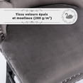thumbnail image 5 of Velvet Upholstered Bar Stools Set of 2 with Back and Wood Legs, Metal Pulling Ring, Armless Counter Height Barstools for Kitchen Island, Pub, 5 of 7