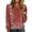 Red, variant on OIOLOYJM Long Sleeve Shirts for Women 2026 Casual Floral Print Lapel Collared Button Henley Shirts Spring Loose Fit V-Neck Pullover Trendy Work Clothes Purple M
