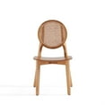thumbnail image 3 of Manhattan Comfort Versailles 16.5" Round Wood Dining Chair in Natural (Set of 4), 3 of 7