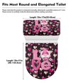 thumbnail image 7 of HELLHERO Heart-Shaped Elderly Pattern Polyester Fabric Bathroom Toilet Cover Set Toilet Covers Set Fits All Toilet Shapes Elastic Edge Stretch Easy to Install, 7 of 7