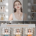 thumbnail image 6 of FANRAL 57" Fluted Vanity Dresser Combo with Lighted Mirror,RGB Adjustable Lighting & 8 Drawers,Mid-Century Modern Dressing Table with Built-in Charging Station for Bedroom,White Vanity, 6 of 8