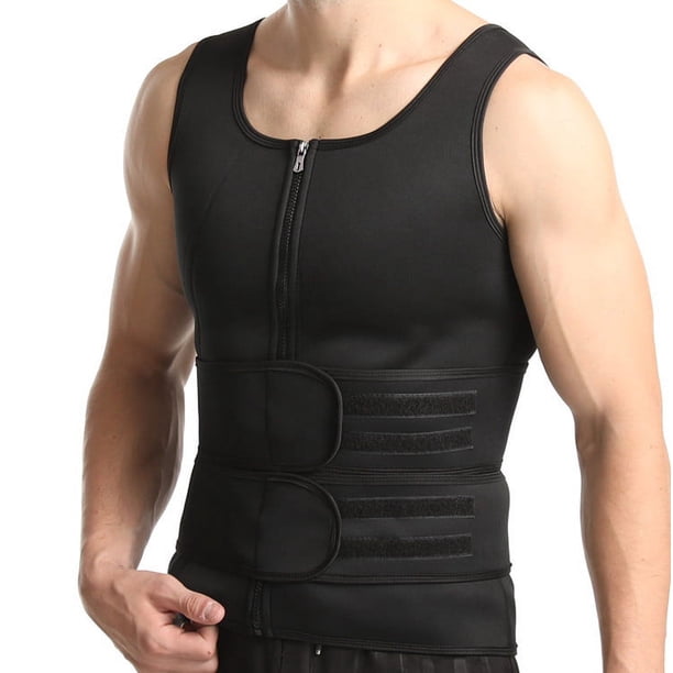 Chaleco moldeador de doble cinturón para hombre, corsé de goma reforzado para el sudor, cinturón deportivo ajustado para la cintura