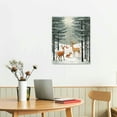 thumbnail image 2 of COMIO  Winter Season Forest Animals Fox Deer, Design Canvas Wall Art, 2 of 4
