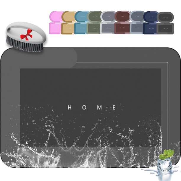 Alfombrilla de baño moderna, alfombrilla mágica moderna, de secado rápido, absorbente ultra fuerte, antideslizante, con cepillo, para ducha y fregadero de cocina (rosa, 40 x 60 cm)