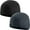 2 Pack Black/Gray, variant on Temple Tape Winter Fleece Watch Cap Beanie – Skull Cap Fleece Hat - Mens & Women - One Size - Dark Brown